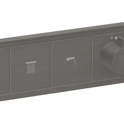 Hansgrohe RainSelect - zemapmetuma termostata maisītājs, 3 patērētājiem, hroms melns birstēts 15381340