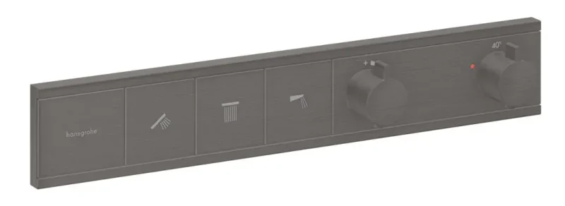 Hansgrohe RainSelect - zemapmetuma termostata maisītājs, 3 patērētājiem, hroms melns birstēts 15381340