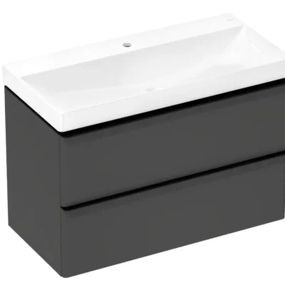 Hansgrohe Xelu Q - izlietne ar apakšskapīti, 63x98x50 cm, 2 atvilktnes, matēti pelēks/matēti melns 54384670