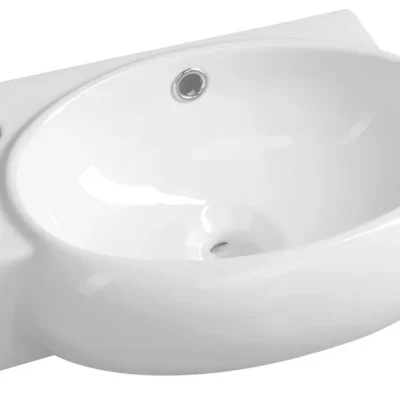 Sapho Small - izlietne Ribera 43x29 cm, ar pārplūdi, jaucējkrāna caurums kreisajā pusē, balta AR498