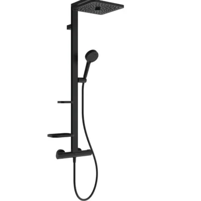 Ideal Standard Ceratherm ALU+ - dušas komplekts ar termostatu, 26x26 cm, 2 strūklas veidi, zīda melns BE210XG