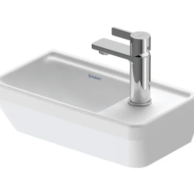 Duravit D-Neo - rokas izlietne 40 x 22 cm, bez pārplūdes, jaucējkrāna caurums labajā pusē, matēti balta 0739403241