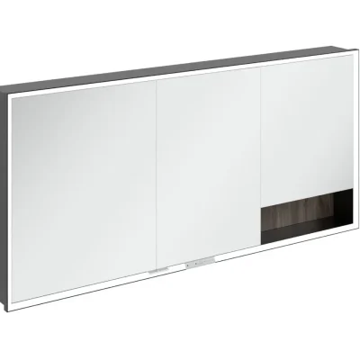 Villeroy & Boch My View+ - spoguļskapītis ar LED apgaismojumu 160x75x17 cm, 3 durvis, akmens ozols/matēti melns B48216RK