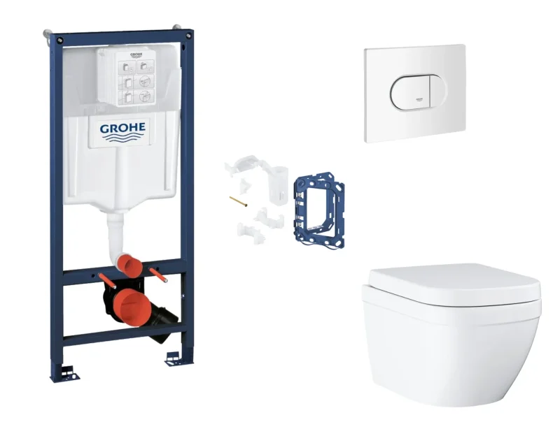 Grohe Rapid SL - komplekts ar priekšsienas elementu, WC ar SoftClose sēdekli, vadības plati Arena Cosmopolitan un Fresh pārveidošanas komplektu, Triple Vortex, Alpu balts SANI11BB3150