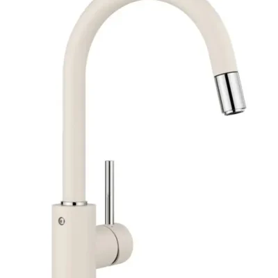 Blanco Mida S - virtuves izlietnes maisītājs ar izvelkamu izteku, softwhite/hroms 526968
