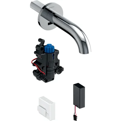 Geberit Piave - elektroniska termostata izlietnes maisītājs, zemapmetuma, garums 220 mm, darbība ar baterijām, hroms 116.288.21.1