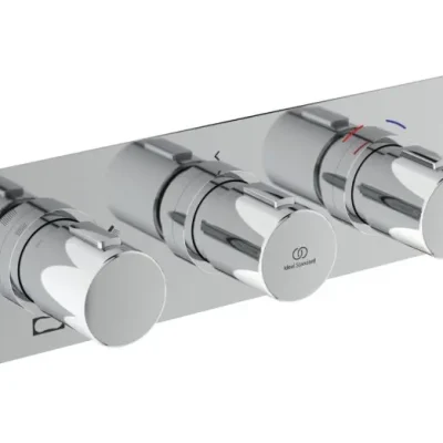 Ideal Standard Ceratherm C100 - zemapmetuma termostata dušas maisītājs 3 patērētājiem, ar iebūvēto daļu, hroms A7664AA