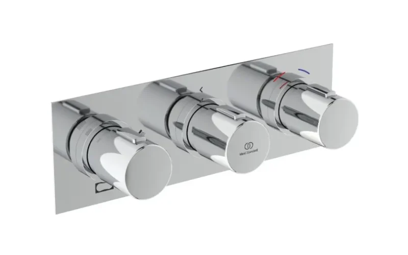 Ideal Standard Ceratherm C100 - zemapmetuma termostata dušas maisītājs 3 patērētājiem, ar iebūvēto daļu, hroms A7664AA