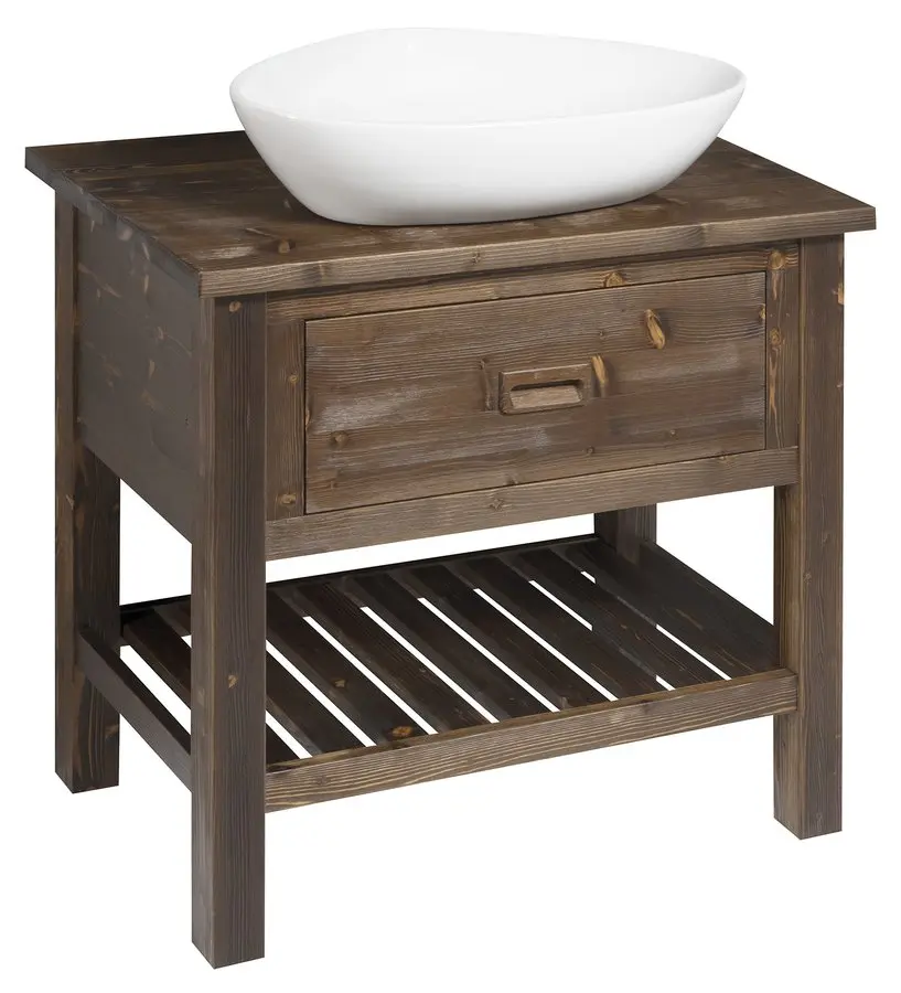 Sapho Brand - izlietnes apakšskapis 73x80x50 cm, 1 atvilktne, beicēta egle BA083S