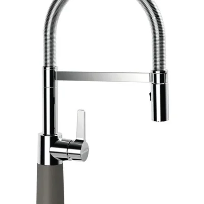 SCHOCK SC-550 - virtuves izlietnes maisītājs ar elastīgu izteku un dušu, Asphalt/hroms 558000GAS