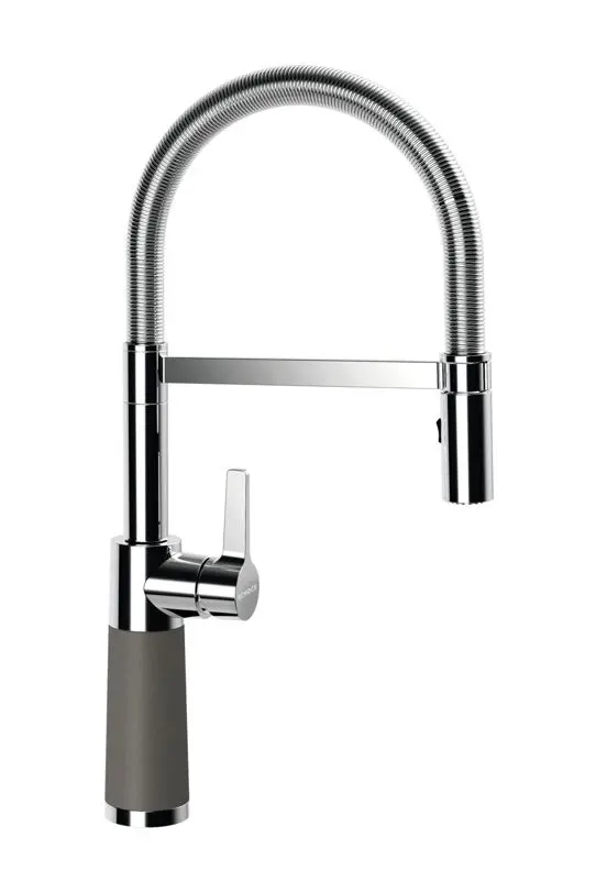 SCHOCK SC-550 - virtuves izlietnes maisītājs ar elastīgu izteku un dušu, Asphalt/hroms 558000GAS