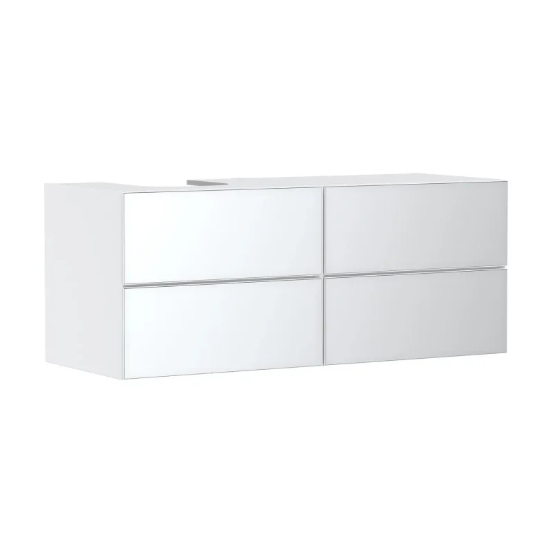Hansgrohe Xevolos E - izlietnes apakšskapis 137x56x55 cm, 4 atvilktnes, matēti balts/metāliski balts 54236320