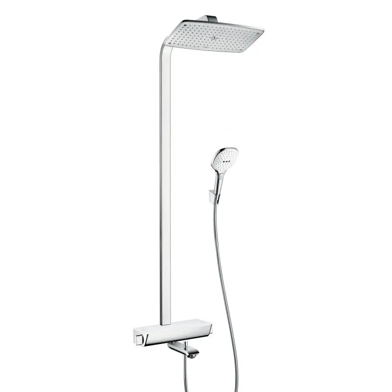 Hansgrohe Raindance Select - termostata vannas maisītājs Showerpipe 360 ar piederumiem, balts / hromēts 27113400