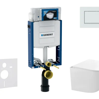 Geberit Kombifix - komplekts priekšsienas elements, kompaktā WC Gaia ar Softclose sēdekli un Sigma20 vadības plati, balts/balts matēts SANI15CA3130