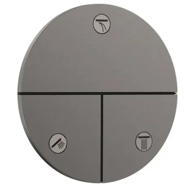 Hansgrohe ShowerSelect Comfort - zemapmetuma vārsts, 3 patērētājiem, hroms melns birstēts 15558340