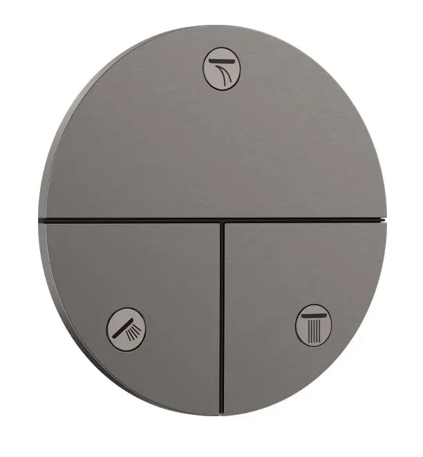 Hansgrohe ShowerSelect Comfort - zemapmetuma vārsts, 3 patērētājiem, hroms melns birstēts 15558340