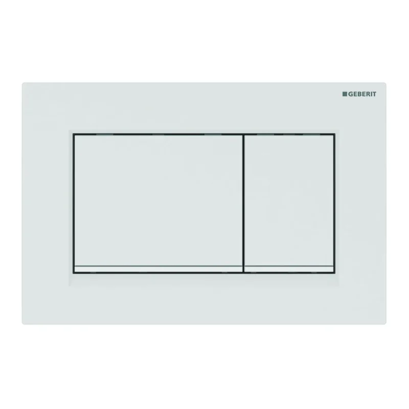 Geberit Sigma20 - vadības plate, 2 daudzumu skalošana, balta/balta matēta 115.883.11.1