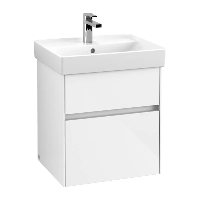 Villeroy & Boch Collaro - izlietnes zemskapītis, 51x55x41 cm, 2 atvilktnes, Glossy White C00700DH