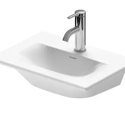 Duravit Viu - rokas izlietne 45x32 cm, ar 1 caurumu jaucējkrānam, ar WonderGliss, Alpu balts 07334500411