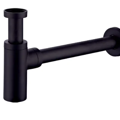 kielle sifoni - izlietnes sifons, diametrs 32 mm, apaļš, metāls, matēti melns 30901044