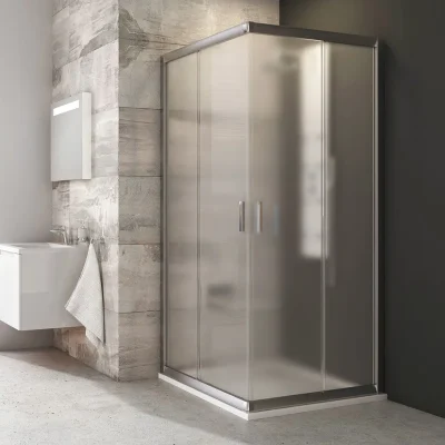 Ravak Blix - četrdaļīga dušas kabīne BLRV2-80, 78-80 cm, satinēts/vīnogu raksta stikls 1LV40U00ZG